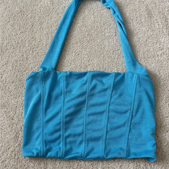 SHEIN Blue Ribbed Top - Picture 2 of 2